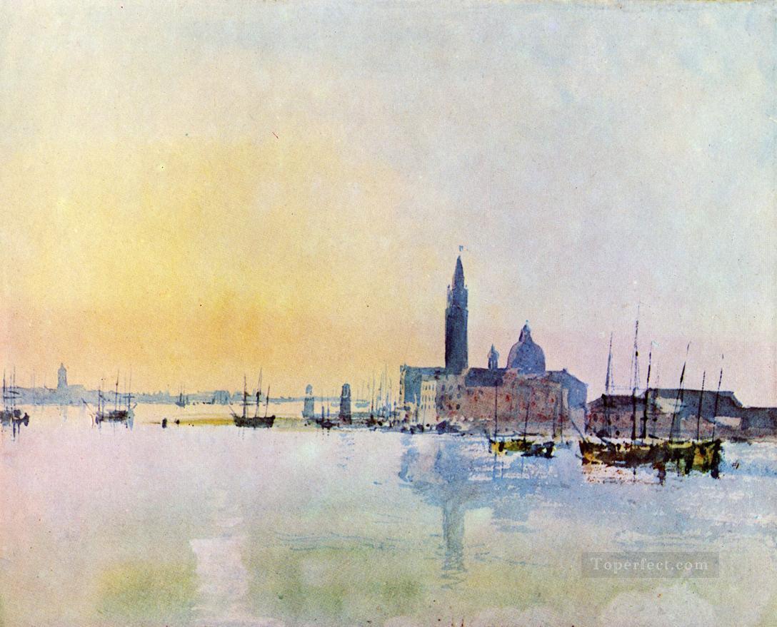 Venecia San Guirgio desde Dogana Sunrise Romantic Turner Pintura al óleo